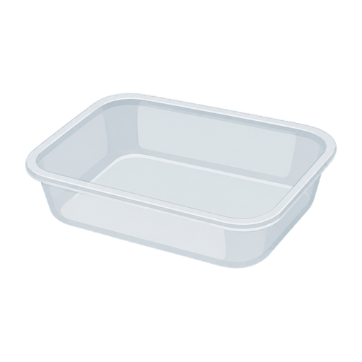 Clear food tray, illustrative image