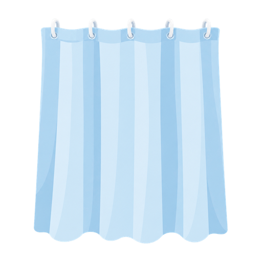 Fabric shower curtain, illustrative image